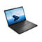 Ein schwarzer Laptop auf weißem Hintergrund. Auf dem Display ist eine blaue Landschaft zu sehen, mit dem Dell Technologies Logo.