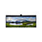 Un large moniteur avec un arrière-plan panoramique de montagne, avec une webcam au-dessus.