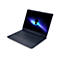 Dunkelblauer Alienware-Laptop mit Alien-Logo auf dem Bildschirm. Die Tastatur ist beleuchtet.