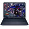 Dunkelblauer Laptop mit einem Spiel auf dem Bildschirm, Szene mit Sonic, Shadow und einem blauen Drachen.