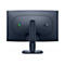 Rückseite eines dunkelblauen Gaming-Monitors mit Alienware-Logo und Lüftungsschlitzen vor weißem Hintergrund.