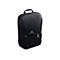 Schwarzer Laptop-Rucksack mit Handy und Schlüsseln in der Vordertasche. Oberhalb des Reißverschlusses ist der Name Dell zu sehen.