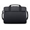 Dunkelgraue Laptoptasche mit Tragegriffen und Schulterriemen. Auf der Front befindet sich das Dell-Logo.