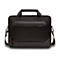 Schwarze Laptoptasche mit Tragegriff und Schultergurt. Auf der Front ist das Dell-Logo.