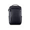 Dunkelblauer Laptop-Rucksack mit Dell-Logo, Reißverschluss und Tragegriff.