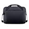 Dunkelgraue Laptoptasche mit Tragegriff und Schulterriemen. Auf der Front das Dell-Logo.