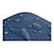 Blauer Stoff mit Wassertropfen. Das Dell-Logo ist sichtbar. Der Stoff scheint wasserabweisend zu sein.