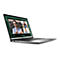 Grauer Laptop mit Videokonferenz auf dem Bildschirm. Drei Personen sind zu sehen.