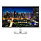Ein Computermonitor mit einem nächtlichen Stadtpanorama im Display, mit hohen Gebäuden und bunten Lichtern.