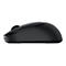 Profil d'une souris d'ordinateur noire. La molette et les boutons de la souris sont clairement visibles. Le fond est blanc.