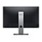 Der Dell Monitor wird von hinten gezeigt. Der Monitor hat einen schwarzen Bildschirm und einen silbernen StandfuÃŸ mit dem Dell Logo.