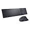 Ensemble clavier et souris sans fil gris foncÃ©. Le clavier est plat et la souris est de forme ergonomique.