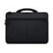 Schwarze Laptoptasche mit Tragegriff und Reißverschluss. Auf der Tasche ist das Dell-Logo zu sehen.