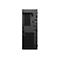 Schwarzer Desktop-Computer von hinten, mit verschiedenen Anschlüssen, inklusive LAN und USB.
