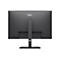 Rückseite eines schwarzen Dell-Monitors. Unten befinden sich Anschlüsse, darüber das Dell-Logo. Der Monitor ist an einem Standfuß befestigt.