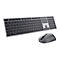 Drahtlose Tastatur und Maus-Set, grau, isoliert auf weiÃŸem Hintergrund.
