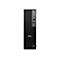 PC Dell noir avec des nervures verticales. Vue de face, avec logo et ports.