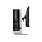 Grauer PC-Tower und Monitor im Profil vor weißem Hintergrund.