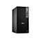Schwarzer Desktop-PC von Dell. Gehäuse mit vertikalen Rillen; oben Tasten und Anschlüsse.