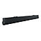 Schwarze Soundbar vor weiÃŸem Hintergrund. Sie ist lÃ¤nglich, mit matter OberflÃ¤che und Bedienelementen an der Seite.