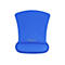 Blaues ergonomisches Mauspad mit Handgelenkauflage und Delock-Logo vor weißem Hintergrund.