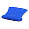 Blaues Mauspad mit integrierter Handballenauflage und Delock Logo.