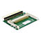 Grüner IDE-zu-SATA-Adapter auf weißem Hintergrund mit 44-Pin-Anschluss und weißen Steckverbindern.