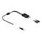 Schwarzes Y-Kabel mit zwei Wippschaltern und drei Steckanschlüssen vor weißem Hintergrund.