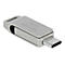 Silberner Delock USB-C-Stick mit 128 GB Kapazität und Öse vor weißem Hintergrund.