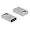 Silberner Delock USB-Stick mit 128 GB Speicherplatz auf weißem Hintergrund.