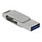 Silberner Delock USB-Stick mit 16 GB Kapazität vor weißem Hintergrund.