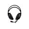 Schwarzes Gaming-Headset mit Kopfbügel und Mikrofon vor weißem Hintergrund.