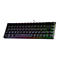 Schwarze mechanische Gaming-Tastatur von Deltaco Gaming mit RGB-Beleuchtung und deutschem Tastaturlayout.