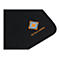 Schwarzes Mauspad mit DELTACO GAMING Schriftzug und Logo in Orange und Blau.