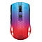 Souris de jeu sans fil avec dégradé RVB du bleu au rouge, motif en nid d'abeille.