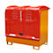 Depósito para materiales peligrosos tipo GD-B BAUER, acero, L 1460 x An 830 x Al 1460 mm, volumen de recogida 220 l, amarillo anaranjado RAL 2000