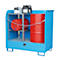 Dépôt de marchandises dangereuses de type GD-A BAUER, acier, L 1420 x l 750 x H 1370 mm, capacité du bac 220 litres, bleu clair RAL 5012