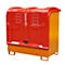 Dépôt de marchandises dangereuses de type GD-B BAUER, acier, L 1460 x l 830 x H 1460 mm, capacité du bac 220 litres, jaune-orange RAL 2000