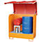 Dépôt de marchandises dangereuses de type GD-B BAUER, acier, L 1460 x l 830 x H 1460 mm, capacité du bac 220 litres, jaune-orange RAL 2000