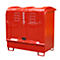 Dépôt de marchandises dangereuses type GD-B BAUER, acier, L 1460 x l 830 x H 1460 mm, volume du bac 220 litres, rouge feu RAL 3000