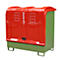 Dépôt de marchandises dangereuses type GD-B BAUER, acier, L 1460 x l 830 x H 1460 mm, volume du bac 220 litres, vert réséda RAL 6011