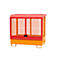 Dépôt de marchandises dangereuses type GD-C BAUER, acier, L 1430 x l 820 x H 1390 mm, serrure à cylindre, capacité du puisard 220 I, jaune orange RAL 2000