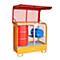 Dépôt de marchandises dangereuses type GD-C BAUER, acier, L 1430 x l 820 x H 1390 mm, serrure à cylindre, capacité du puisard 220 I, jaune orange RAL 2000