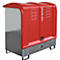Dépôt de matières dangereuses type GD-B BAUER, acier, L 1460 x l 830 x H 1460 mm, capacité du bac 220 litres, galvanisé à chaud