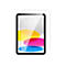 Ein Tablet mit aufgebrachter Displayschutzfolie, auf weißem Hintergrund. Verschiedene Farben auf dem Display.