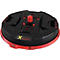 Appareil rond noir avec un bord rouge et un centre rouge. "XBOARD" est étiqueté en jaune et rouge.