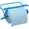 Distributeur d'essuie-mains en papier bleu avec un rouleau de papier, fabricant Kimberly-Clark.