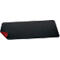 Black, rectangular mousepad with rounded corners. A red edge is visible.