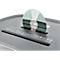 Destructeur de documents Dahle PaperSAFE® 380, coupe croisée 4 x 12 mm, P-4, 25 l, capacité de coupe 1-15 feuilles, avec rouleaux, gris