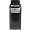 Destructeur de documents Rexel Optimum AutoFeed+ 750M P5, entièrement automatique, coupe micro 2 x 15 mm, 140 l, capacité de coupe 750 feuilles, avec rouleaux, noir